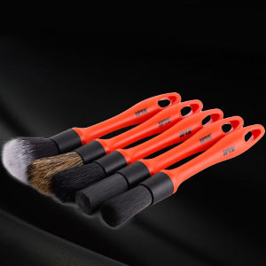 SPTA Car Detailing Brush Set 5 Pack Soft Mixed Hair Auto Detail Brush Kit No Scratch for Automotive Interior Exterior Dashboard