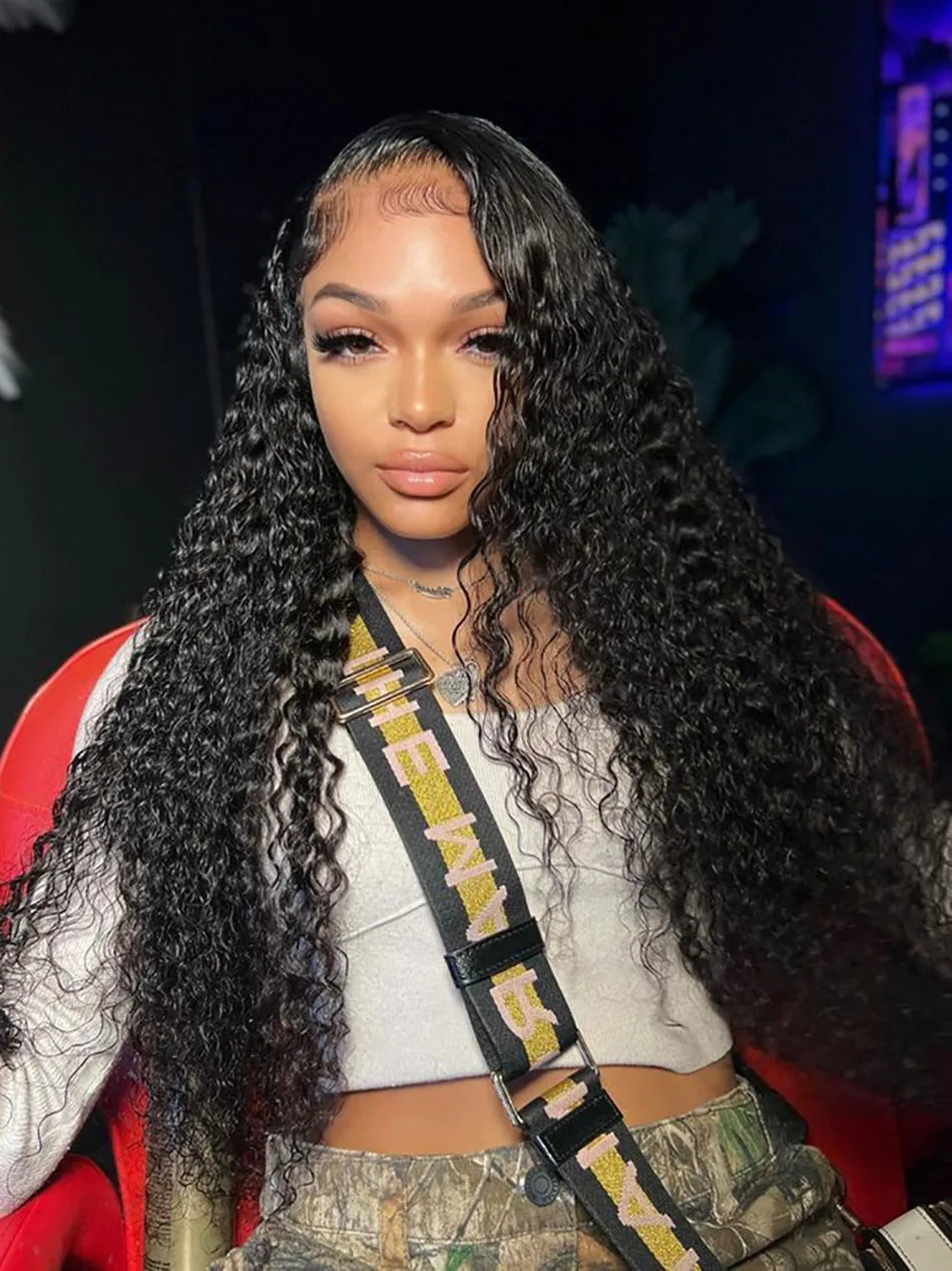 40Inch Long Full Bouncy 13X6 HD Lace Frontal Wig Jerry Curly Lace Front Human Hair Wigs Water Curly Frontal Wigs For Black Women