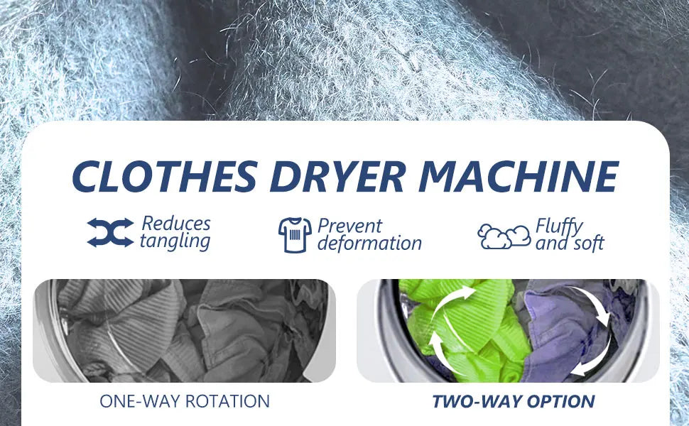 Portable Clothes Dryer 1.6 Cu. ft. Front Load Stainless Steel Electric Dryers Machine for Apartment,RVs,Dorms