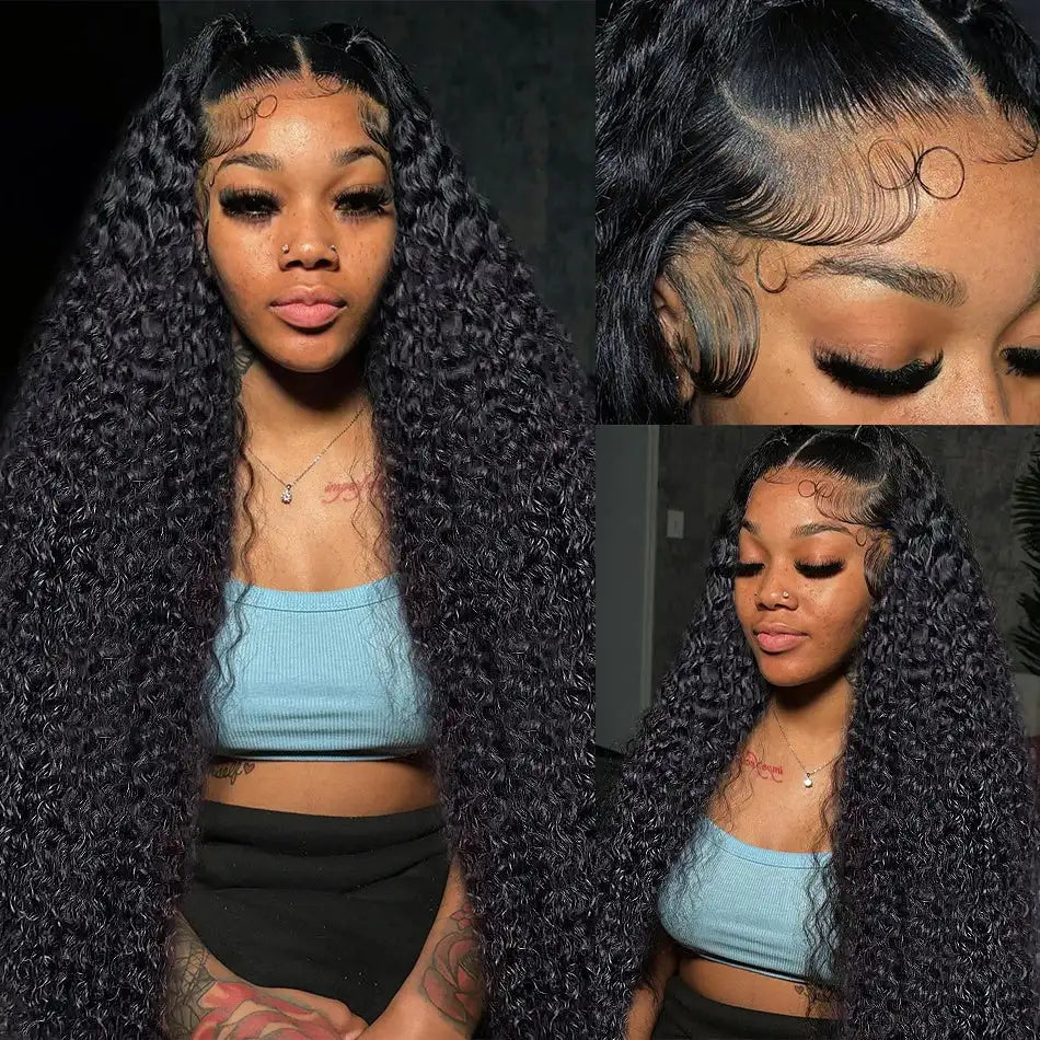 40Inch Long Full Bouncy 13X6 HD Lace Frontal Wig Jerry Curly Lace Front Human Hair Wigs Water Curly Frontal Wigs For Black Women