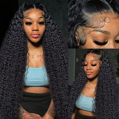 40Inch Long Full Bouncy 13X6 HD Lace Frontal Wig Jerry Curly Lace Front Human Hair Wigs Water Curly Frontal Wigs For Black Women