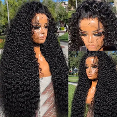 40Inch Long Full Bouncy 13X6 HD Lace Frontal Wig Jerry Curly Lace Front Human Hair Wigs Water Curly Frontal Wigs For Black Women