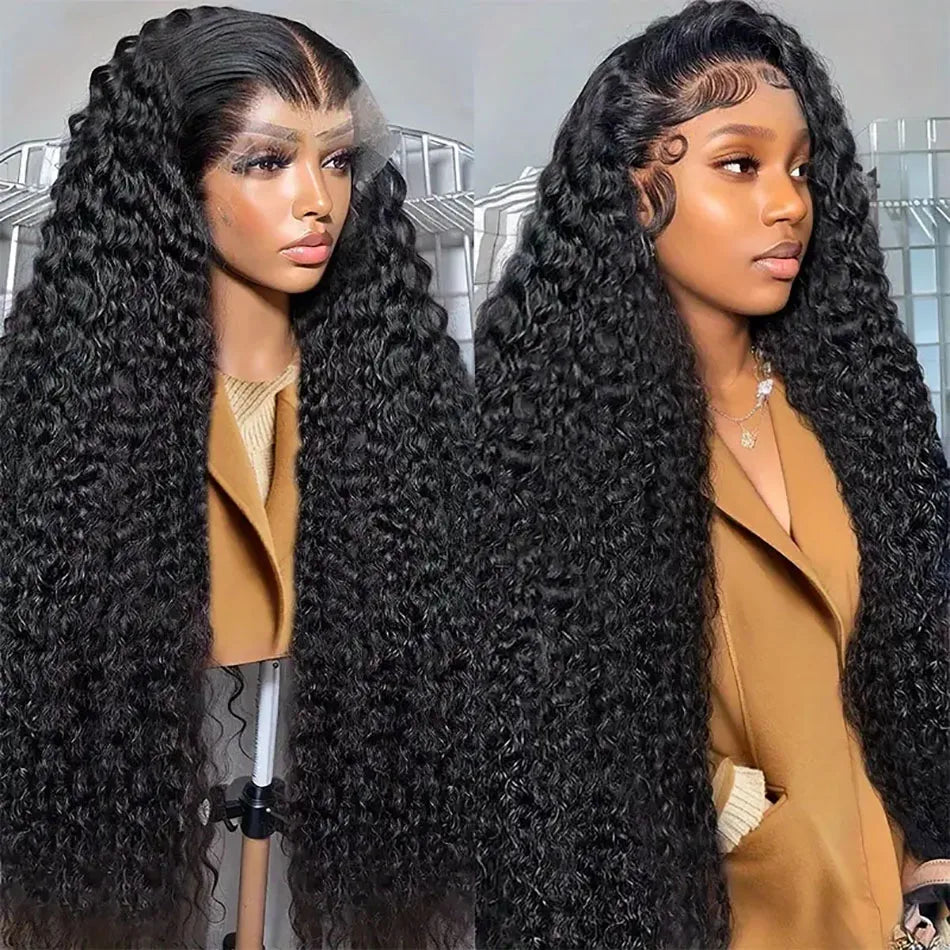 40Inch Long Full Bouncy 13X6 HD Lace Frontal Wig Jerry Curly Lace Front Human Hair Wigs Water Curly Frontal Wigs For Black Women