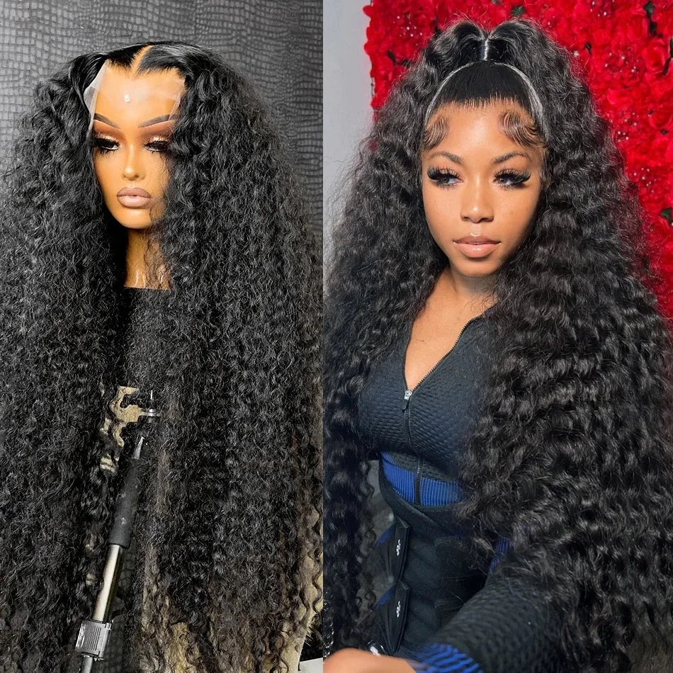 40Inch Long Full Bouncy 13X6 HD Lace Frontal Wig Jerry Curly Lace Front Human Hair Wigs Water Curly Frontal Wigs For Black Women