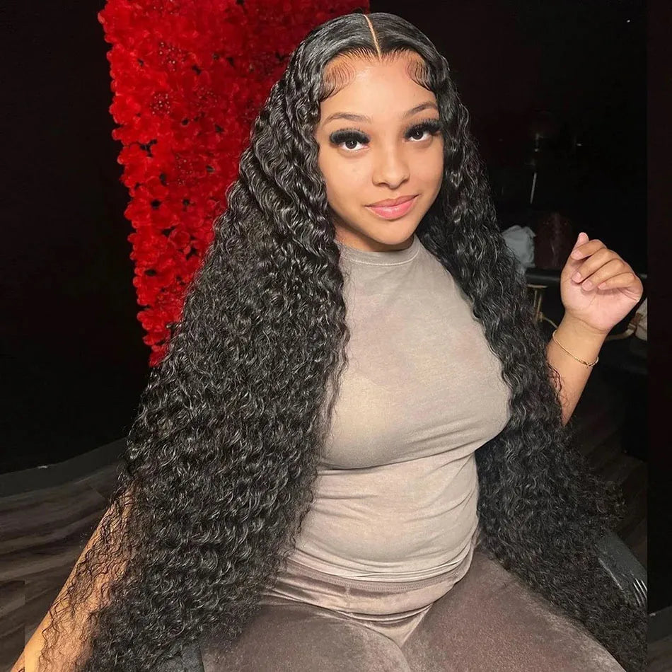 40Inch Long Full Bouncy 13X6 HD Lace Frontal Wig Jerry Curly Lace Front Human Hair Wigs Water Curly Frontal Wigs For Black Women