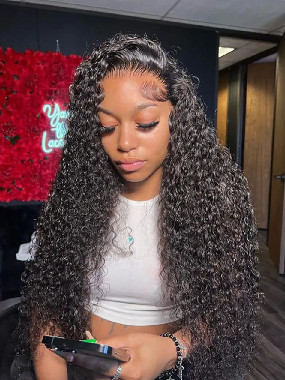 40Inch Long Full Bouncy 13X6 HD Lace Frontal Wig Jerry Curly Lace Front Human Hair Wigs Water Curly Frontal Wigs For Black Women