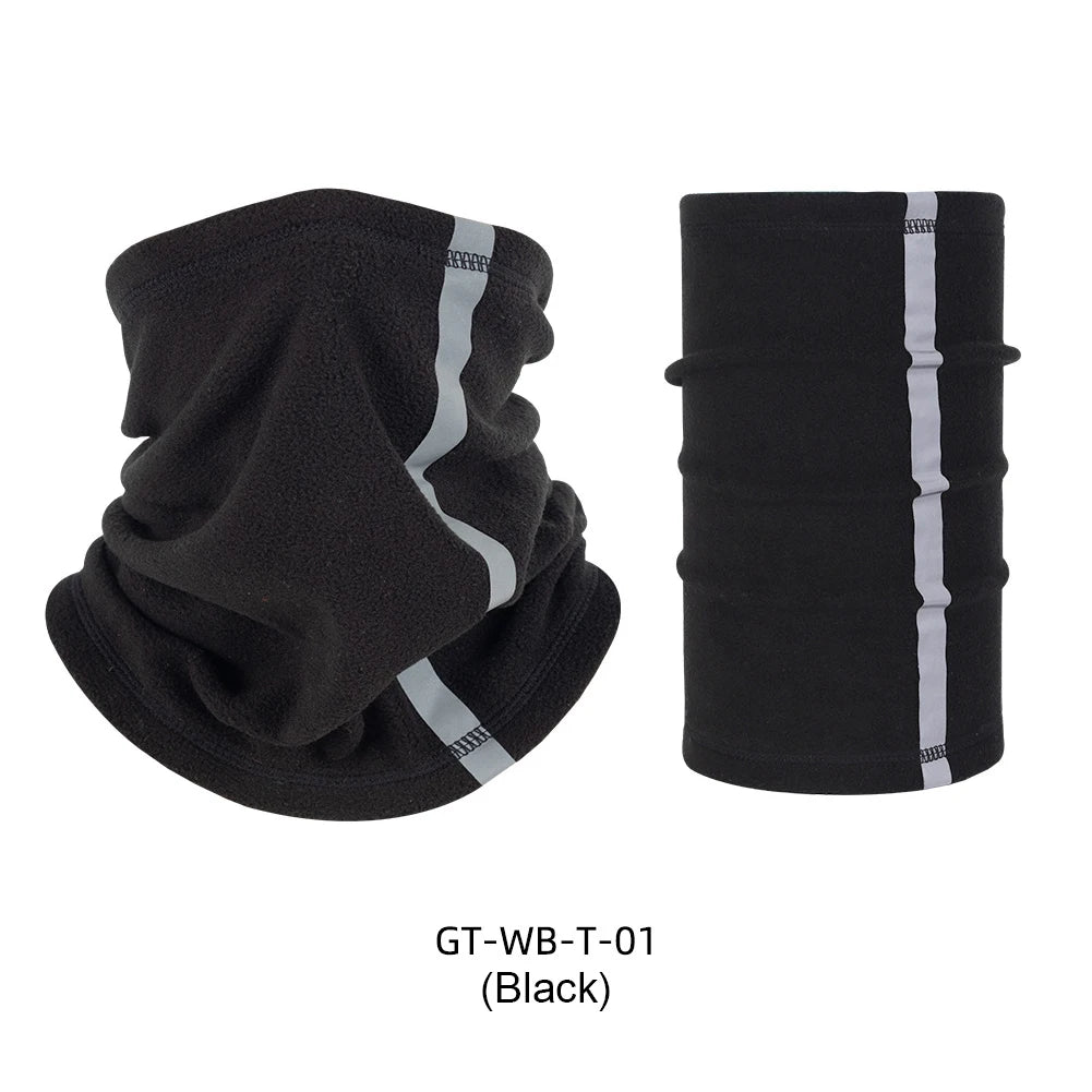 Outdoor Winter Warm Fleece Neck Scarves with Reflective Strip Multifunctional Sports Skiing Cycling Warmer Neck Cover Mask