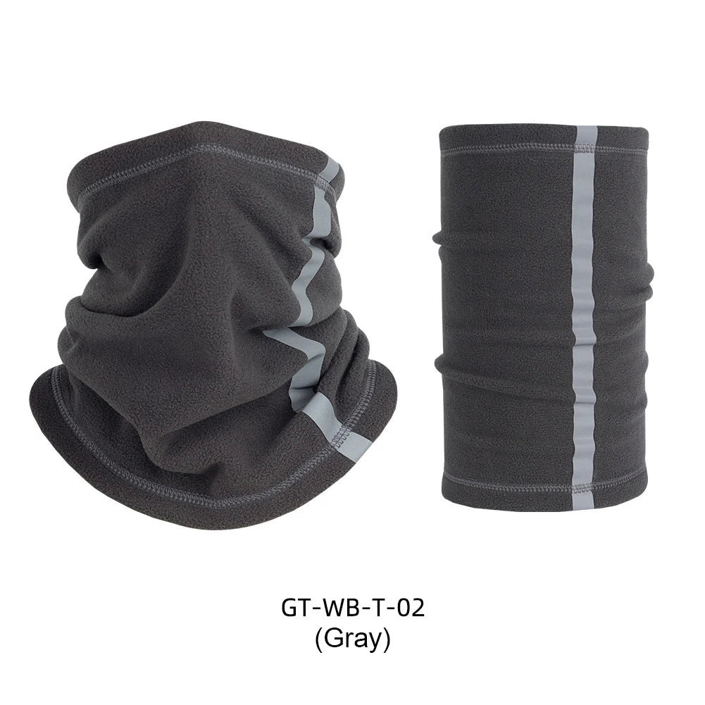 Outdoor Winter Warm Fleece Neck Scarves with Reflective Strip Multifunctional Sports Skiing Cycling Warmer Neck Cover Mask