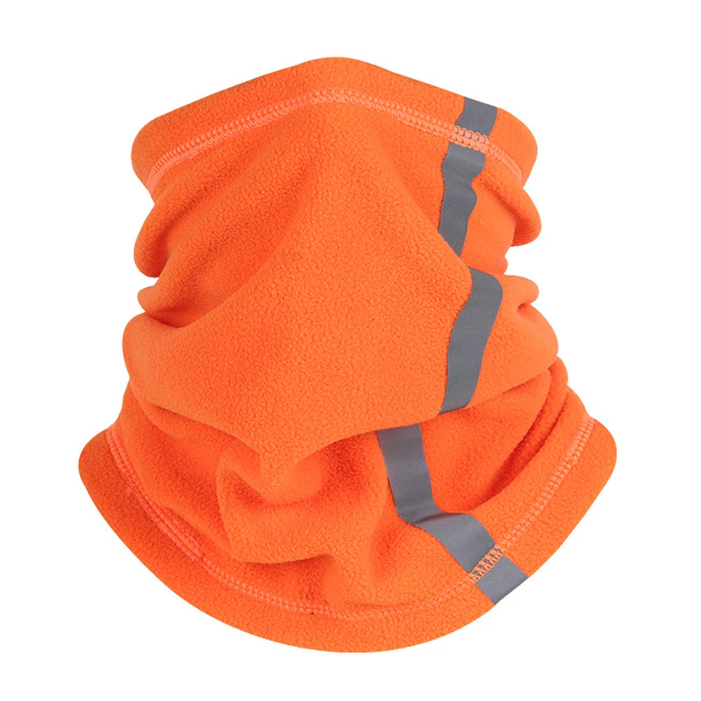 Outdoor Winter Warm Fleece Neck Scarves with Reflective Strip Multifunctional Sports Skiing Cycling Warmer Neck Cover Mask