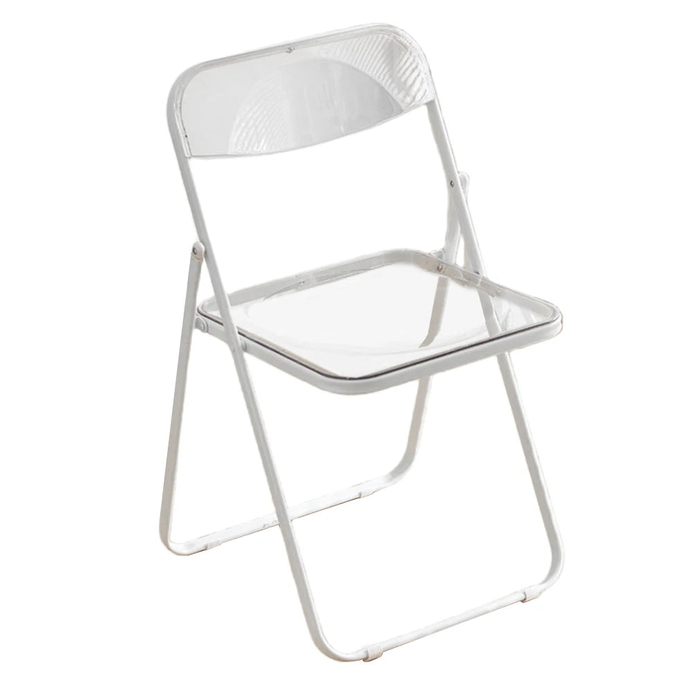 Transparent Folding Chair with Reinfoced Steel Chrome Frame Office Chairs Computer Armchair Furniture Desk Chairs Set for Indoor