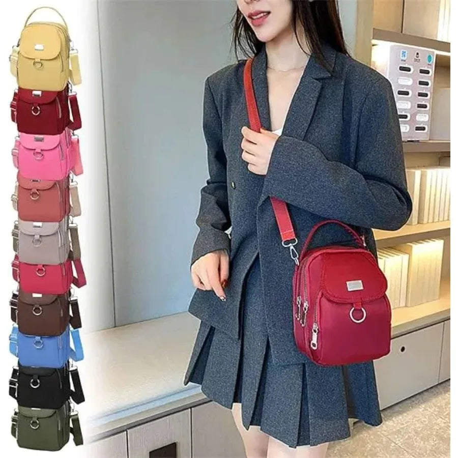 Army Green Water-Proof Crossbody Bag Multi Compartment Mobile Phone Bag Women Messenger Bag Casual Oxford Cloth Shoulder Bag