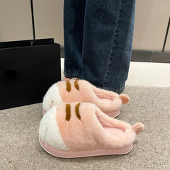 3D Cat Paw Plush Slippers Flat Thermal Slippers Comfortable Fluffy Home Slippers Anti Slip Cute Paw Slippers for Autumn Winter