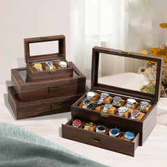 Watch Organizer Elegant Watch Storage Box with Window Display Removable Pillows Dust-proof Design Capacity Organizer for Watches