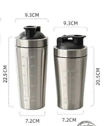 New Stainless Steel Cup Vacuum Mixer Outdoor Drink Kettle Detachable Double Layer Whey Protein Powder Sports Shaker Water Bottle