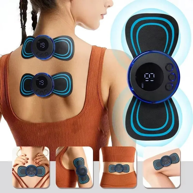 Portable Mini Massage Patch, USB Rechargeable Full Body Sports Massager for Shoulder, Neck, Whole Body