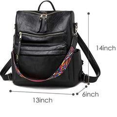 PU Leather Backpack Purse Women Convertible Ladies Fashion Casual Large School Shoulder Bags