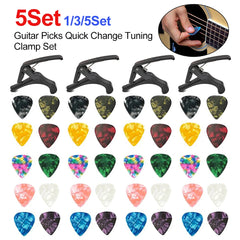 10PCS Guitar Picks with Universal Guitar Capo Guitarra Tuning Clamp For Acoustic Classic Electric Guitar Parts & Accessories