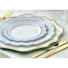 " OCCASIONS " 50 Plates Pack 25 Guests -Heavyweight Wedding Party Disposable Plastic Plate Set -(25x10.5'' Dinner + 25x8'' Sala