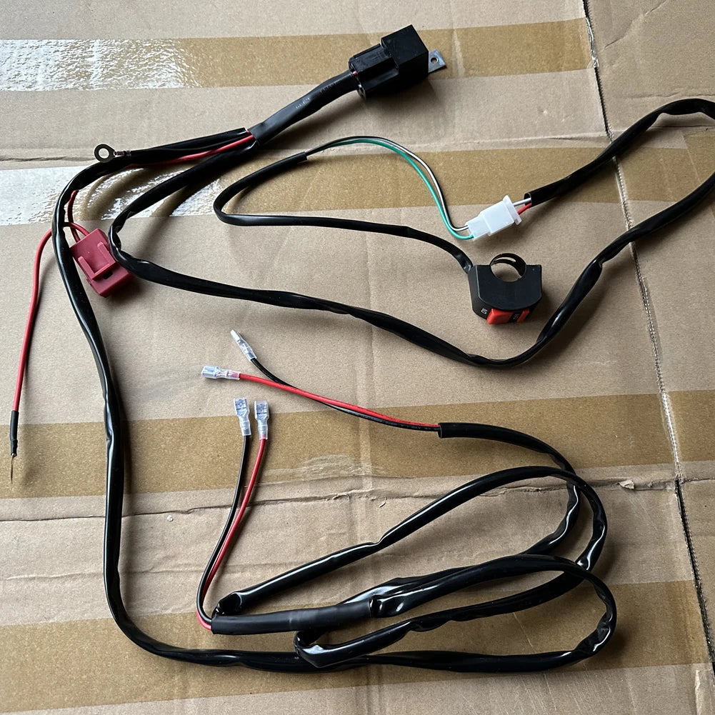 Motorcycle Fog Light Wiring Harness Socket With LED Indicator Switch Automotive Relay DC 12V Work Light Connector Accessories