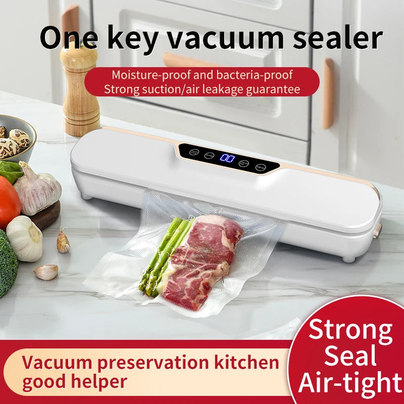 New LCD touch screen household food automatic vacuum sealing machine, with high suction force and simple operation