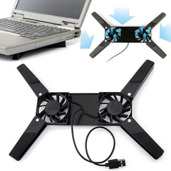 USB Powered Laptop Cooling Pad with Double 60mm Fans Foldable Cooler Pad Notebook Cooling Pad for Laptop PC Computer