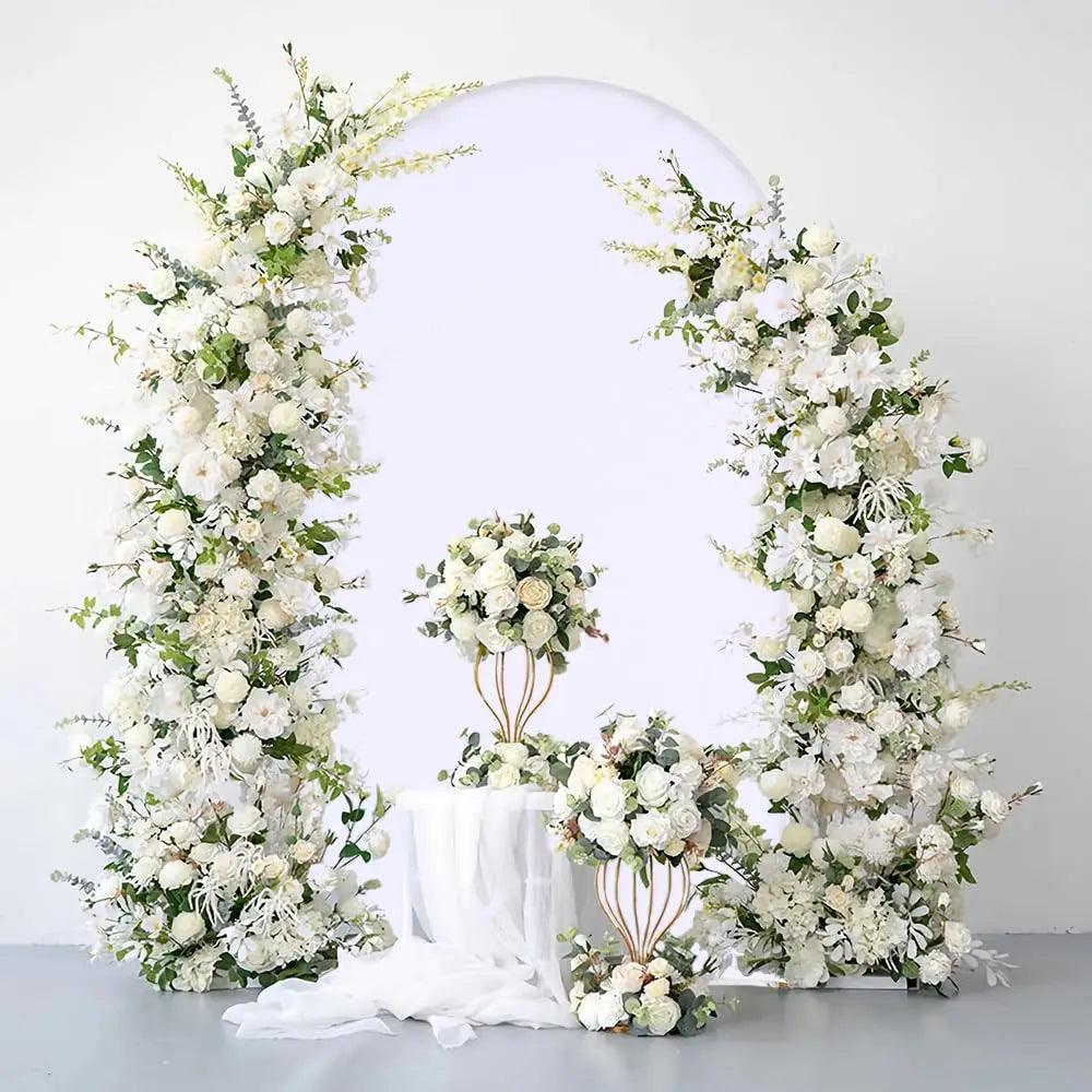 6.6FT Wedding Arch Backdrop Stand and Arch Cover Metal Arch Stand with Arch Stand Cover for Parties Birthdays Baby Showers