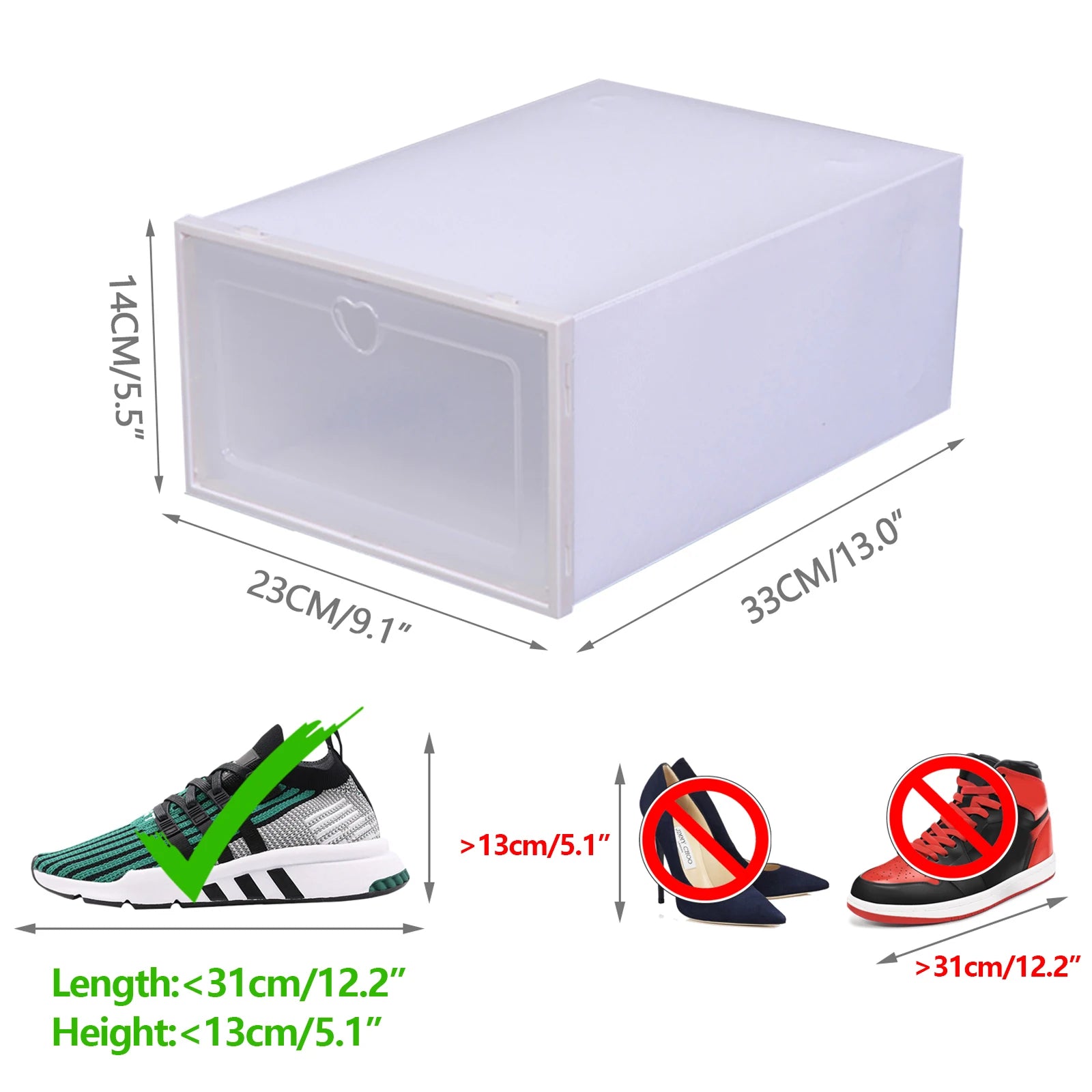 Shoe Boxes Clear Plastic Stackable, 20 Pack Premium Shoe Organizer Storage Foldable Sneaker Shoe Rack Containers