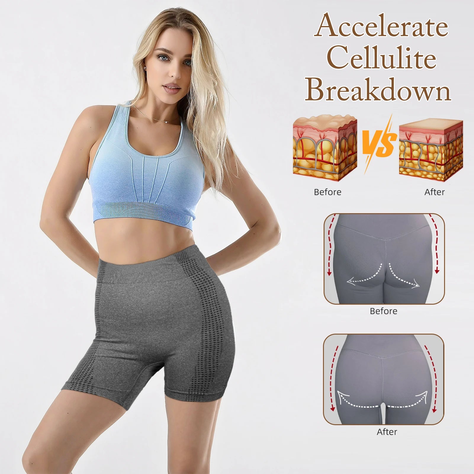 Sports Pants Fitness Yoga Shorts Women Body Sculpting Tight Breathable Quick-drying Sexy High Waist Running Short