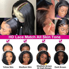 Straight Lace Front Wig Long Straight Black Lace Front Wigs HD Transparent 13x4 Lace Frontal Wig Brazilian Human  For Black Wome