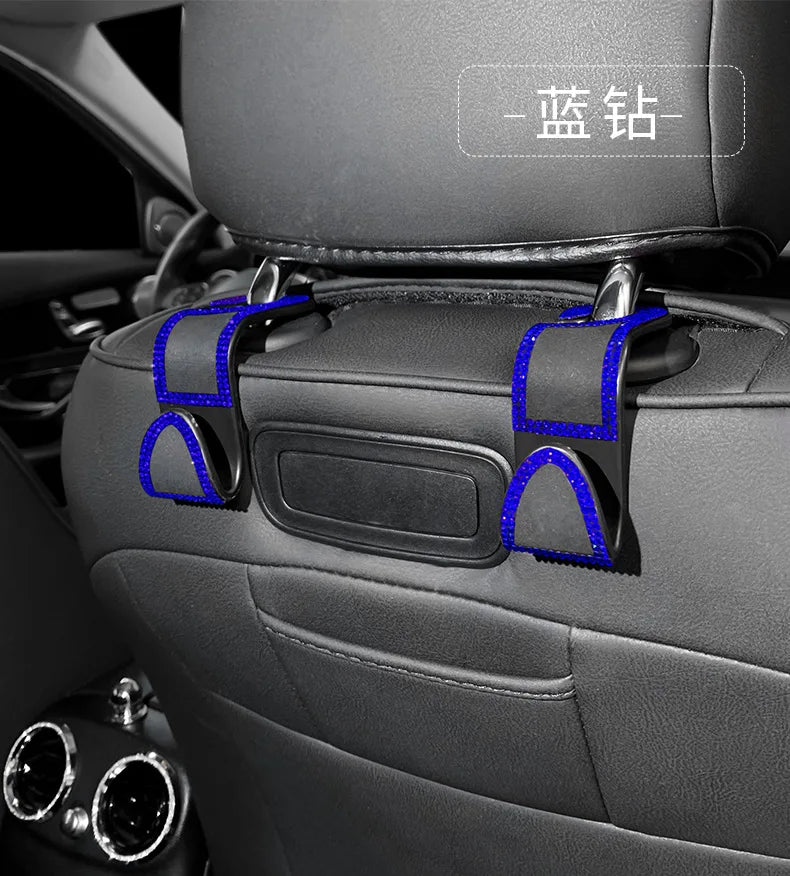 Bling Vehicle Seat Headrest Hook Front Seat, Car Hook Bling Automotive Hangers for Purse, Bag, Handbag, Grocery, Car Accessories