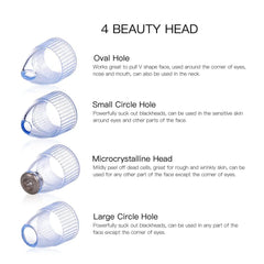 Eletric Skin Cleanser Water Oxygen Vacuum Facial Pore Skin Care Blackheads Remove 4 heads Deep Cleaning Tools