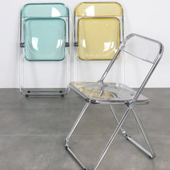 Transparent Folding Chair with Reinfoced Steel Chrome Frame Office Chairs Computer Armchair Furniture Desk Chairs Set for Indoor