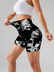 Tie Dye Button Everyday Wear Spring Summer Sports Shorts,