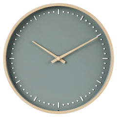 11.5" Round Indoor Green Analog Wall Clock Modern Designed Analog Wall Clock Matte Green Dial Easy To Hang