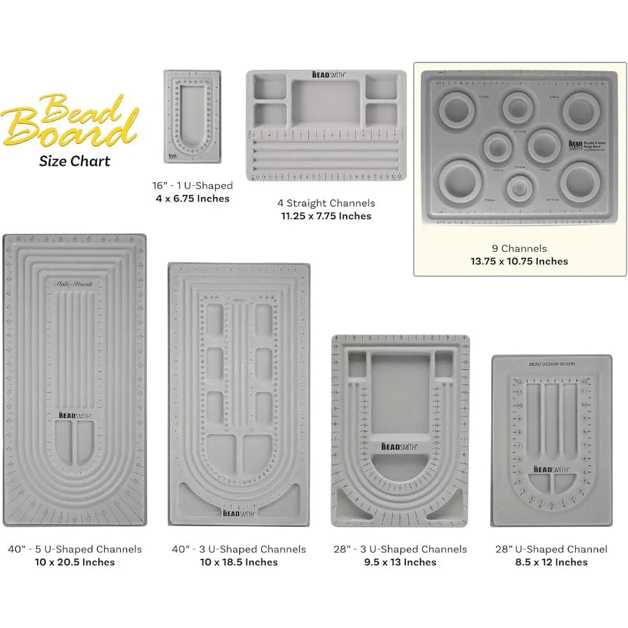 The Beadsmith Elements Bracelet and Anklet Design Bead Board 13.75 x 10.75 x 1 Inches Removable Transparent Cover Flocked Surfa
