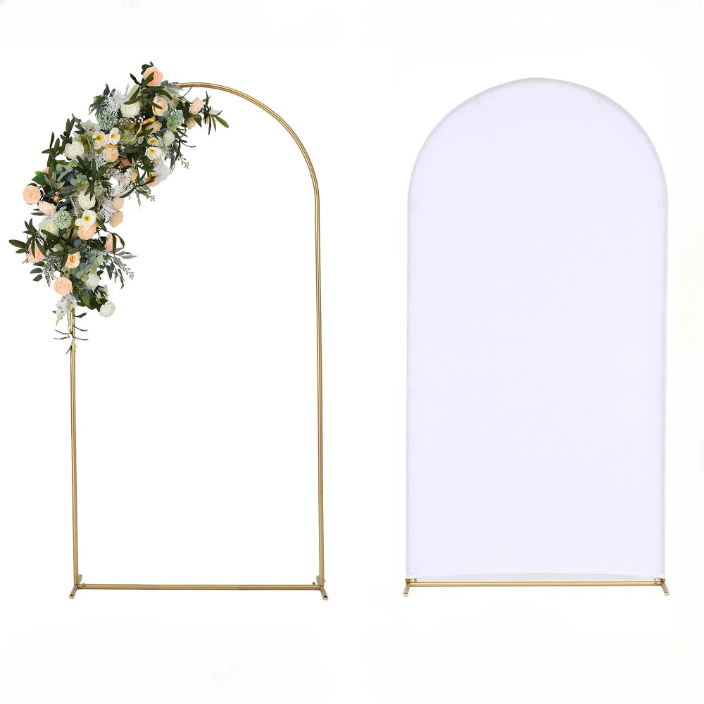 6.6FT Wedding Arch Backdrop Stand and Arch Cover Metal Arch Stand with Arch Stand Cover for Parties Birthdays Baby Showers