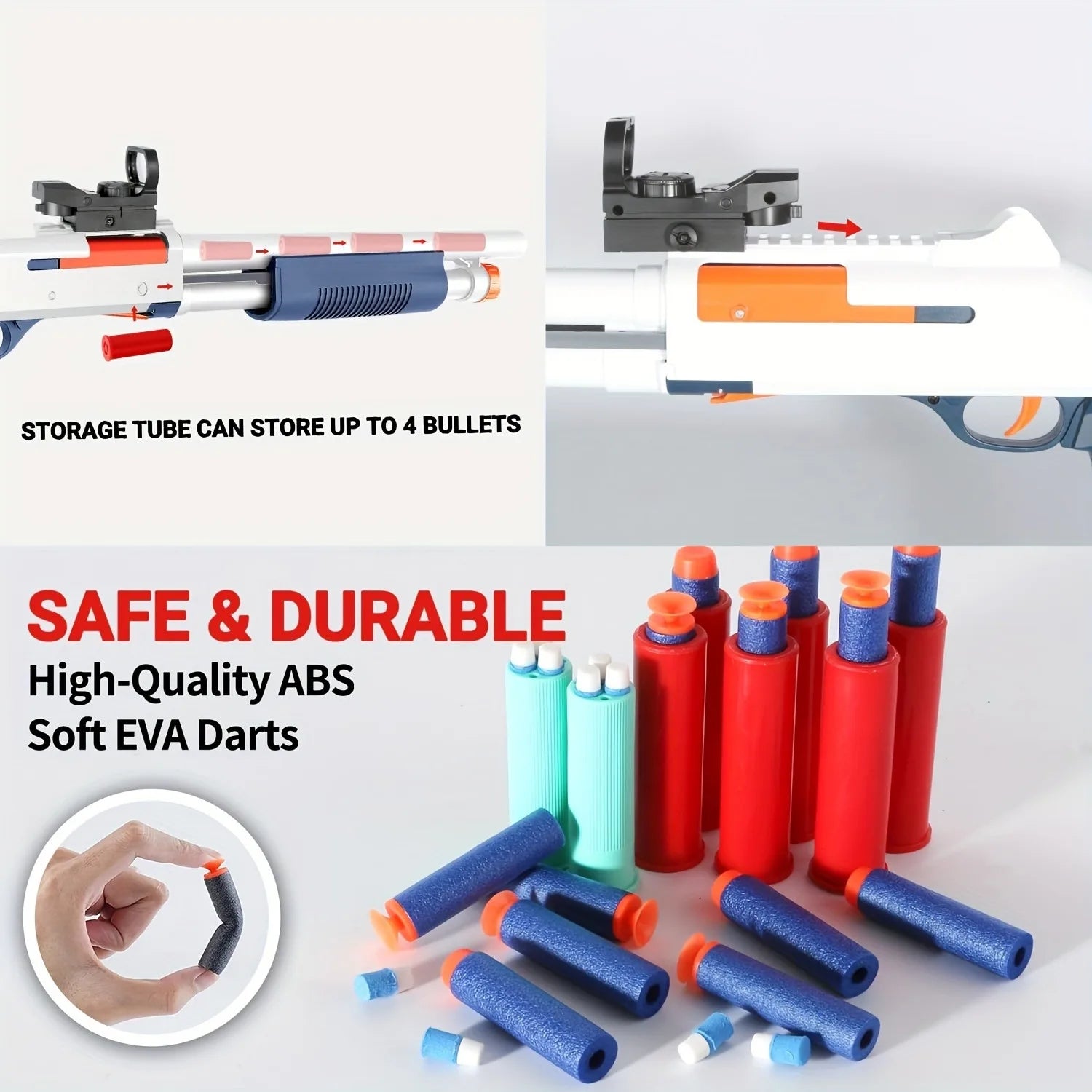 Soft Bullet Toy Gun Toy Shotgun Shell Ejecting Toy Gun (30-Inch),Soft Bullets Gun[with6 Shell 20 Soft Darts] Perfect for Indoor