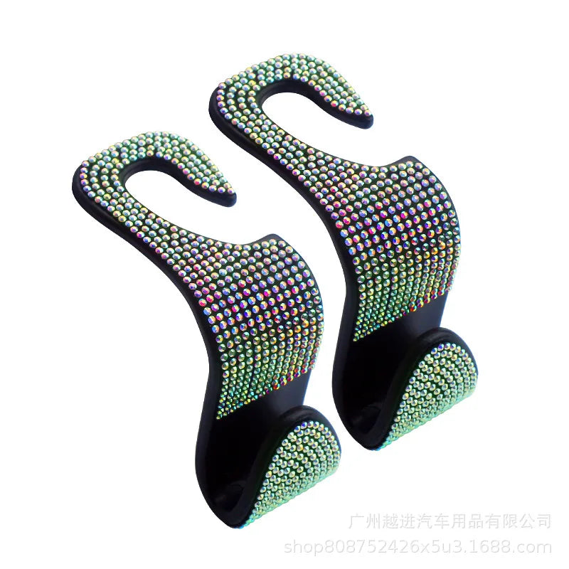 Bling Vehicle Seat Headrest Hook Front Seat, Car Hook Bling Automotive Hangers for Purse, Bag, Handbag, Grocery, Car Accessories