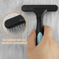 Carpet Rake Carpet Groomer Rake Shag Rug Rake Hair Cleaner Handle Pet Hair Cleaning Brush For Rug and Carpet Undercoat Rake Comb