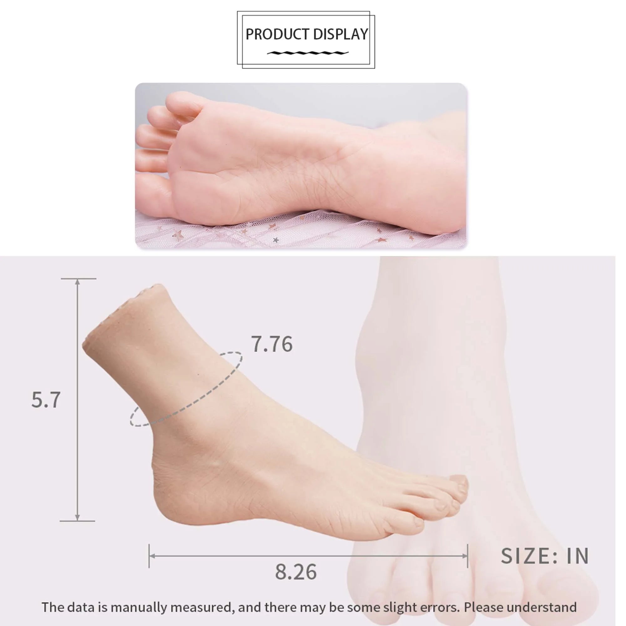 Silicone Feet Model Realistic Fake Foot Female Mannequin Display Sandal Shoe Sock Art Sketch Nail