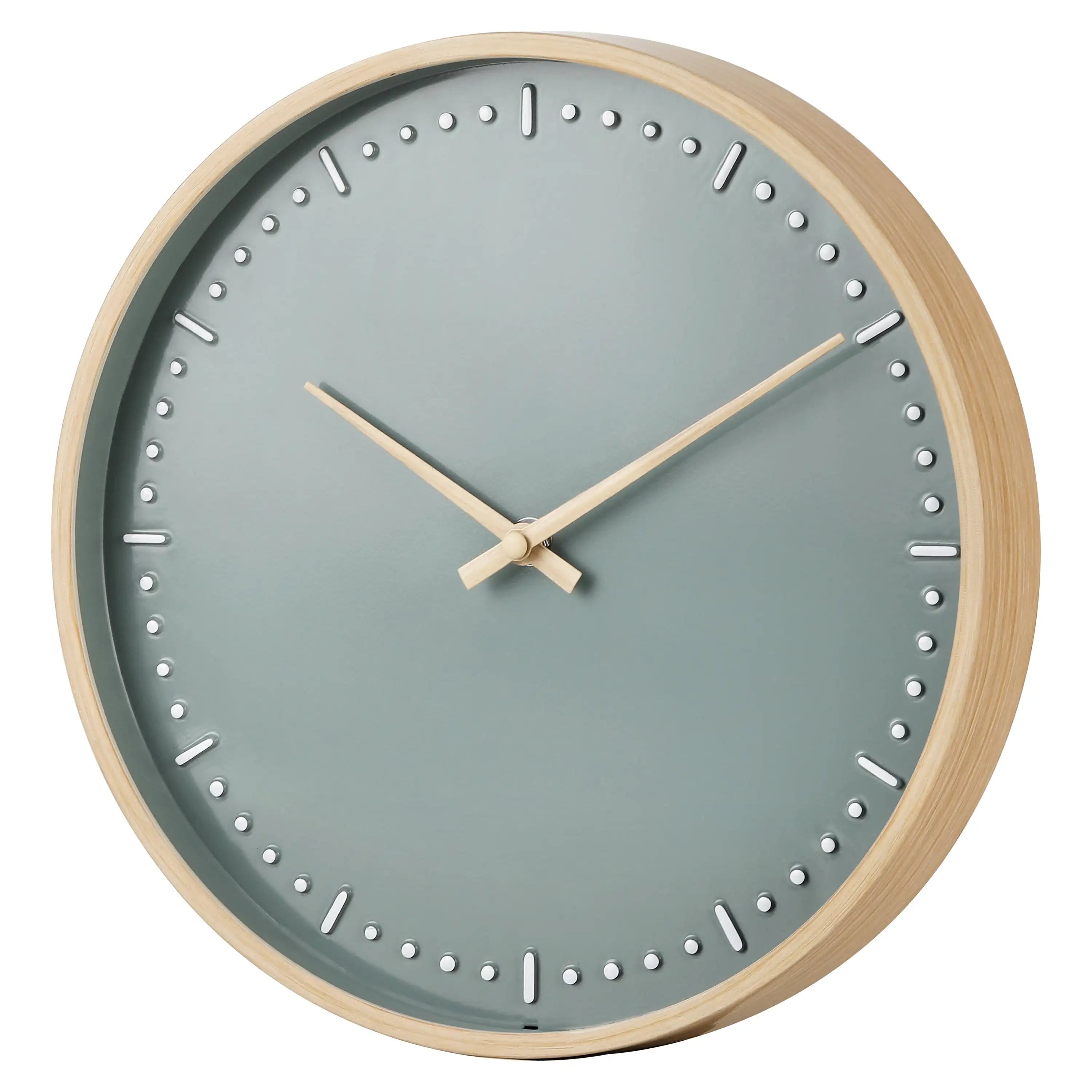 11.5" Round Indoor Green Analog Wall Clock Modern Designed Analog Wall Clock Matte Green Dial Easy To Hang