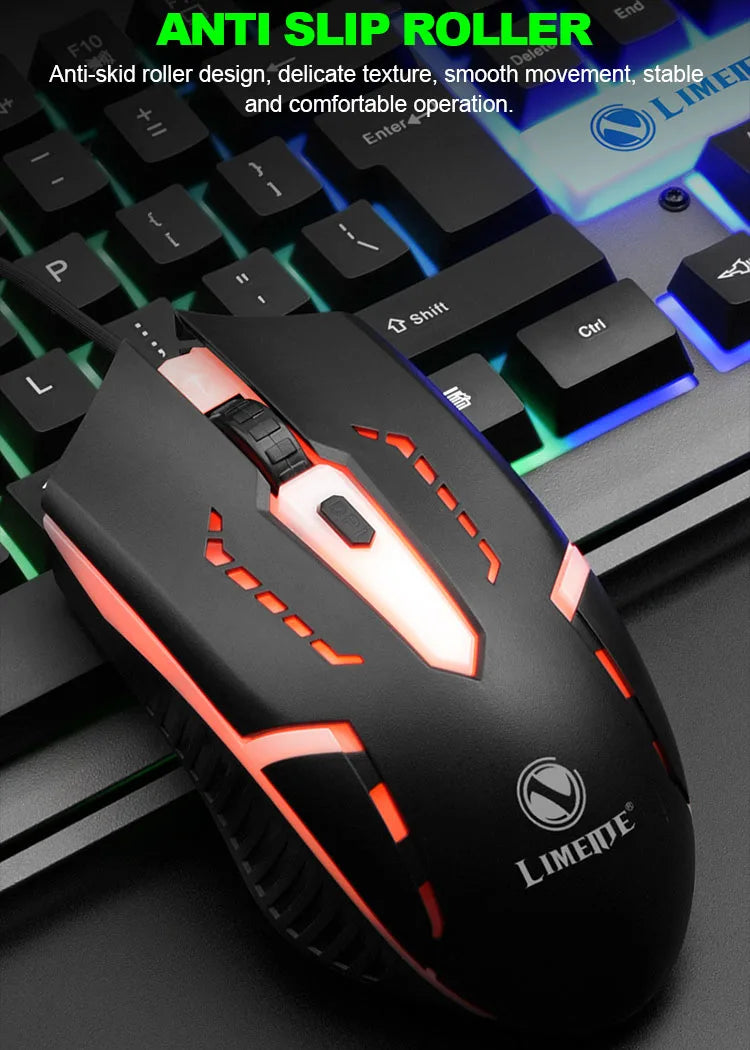 T25 Wired Keyboard Mouse Set LED Luminous E-sports Desktop Computer Laptop Office Imitation Mechanical Tactile Game Keyboards