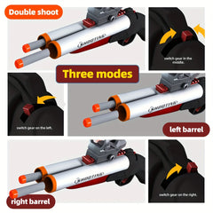 Soft Bullet Toy Gun，Double Barrel Toy Foam Blaster Double Shoot Toy Shotgun with Shell Ejection for Teen Christmas Birthday Gift