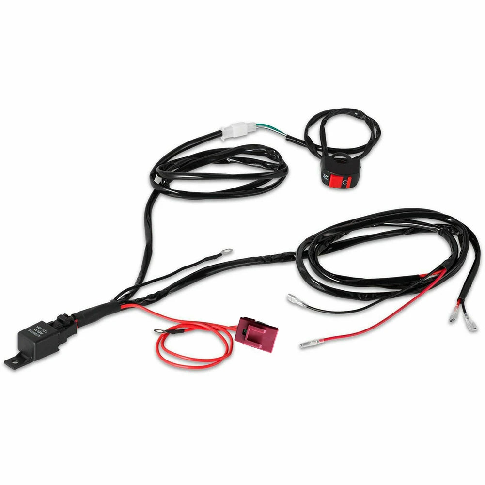 Motorcycle Fog Light Wiring Harness Socket With LED Indicator Switch Automotive Relay DC 12V Work Light Connector Accessories