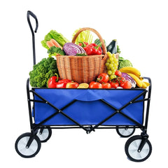 Outdoor Folding Wagon Garden ; Large Capacity Folding Wagon Garden Shopping Beach Cart ; Heavy Duty Foldable Cart; for Outdoor