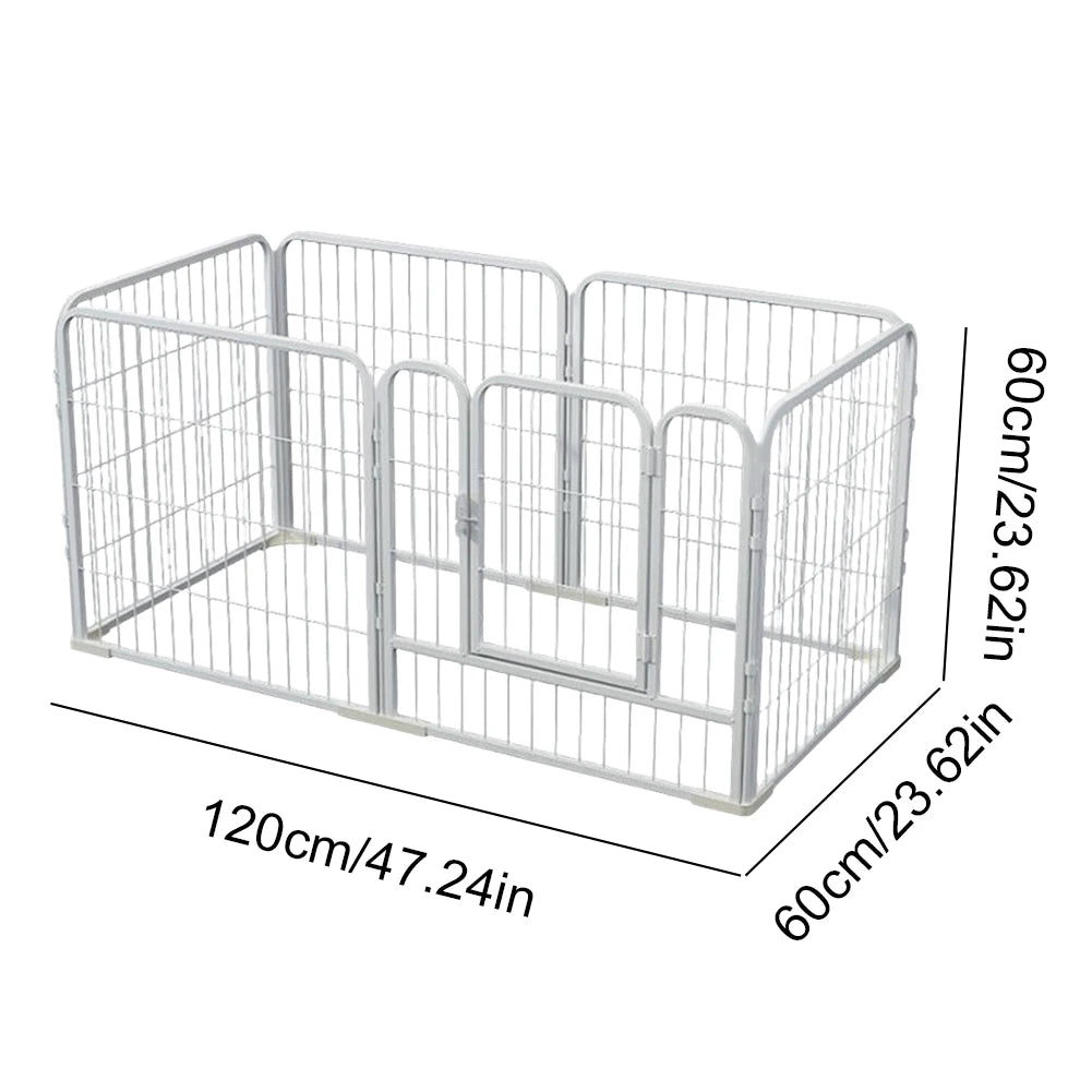 6 Panels Foldable Pet Playpen with Door Heavy Duty Dog Puppy Playpen Exercise Puppy Kennel Cage for Dog Cat Rabbit Pet Exercise