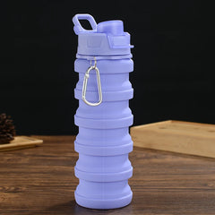 Camouflage Pattern Portable Silicone Water Bottle with Leakproof Lid for Outdoor Sports and Travel Collapsible Foldable Kettle