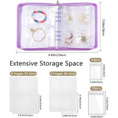 Travel Jewelry Organizer Case Jewelry Storage Book Transparent Jewelry Binder with 96 Portable Anti Tarnish Clear Zippered Pouc