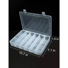 2pack 18 Grids Clear Plastic Organizer Box Storage Container with Dividers Clear x 2PC18 Grids Unadjustable