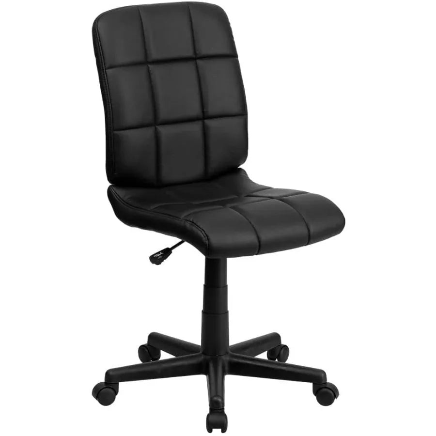 Flash Furniture Clayton Mid-Back Tufted Vinyl Upholstered Swivel Desk Chair with Padded Seat Modern Adjustable Height Padded Of